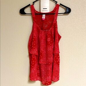 Women's Red Sleeveless Top